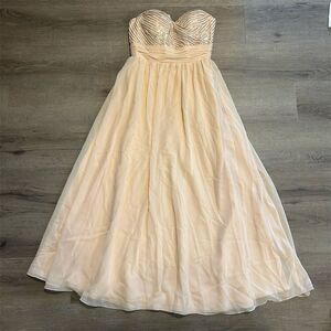 Christina Wu Light Pink Strapless Sequin Gown Size 6 Formal Dress